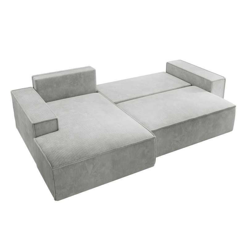 Chadman Sofa & Chaise, Left Hand Facing, Light Grey