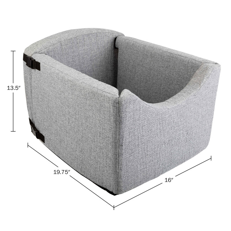 Gray Soft Sided Pet Car Seat with Safety Tether