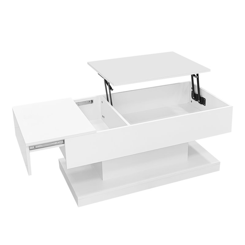 Table basse réglable Sorella avec lumières DEL et plateau extensible