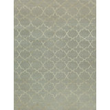 Alhambra Hand Knotted Geometric Area Rug in Blue