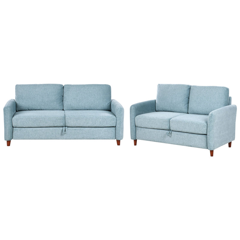 Fabric Living Room Set Blue Takima