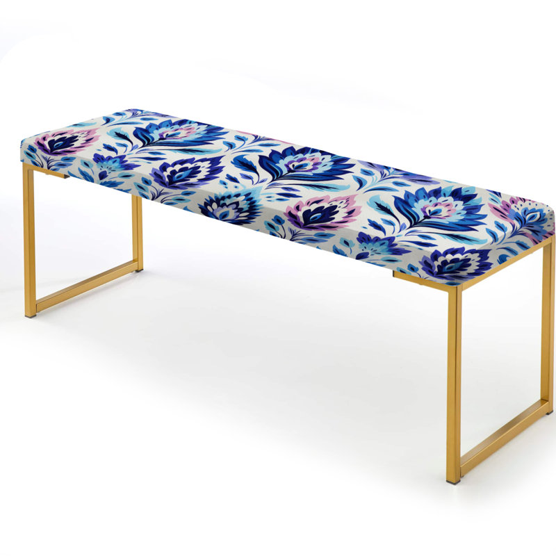 Banc bleu rembourré Ikat Harmony Embrace - Ikat