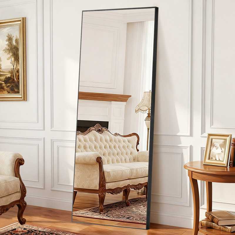 Miroir de plancher pleine longueur, Noir, 56 po x 21 po
