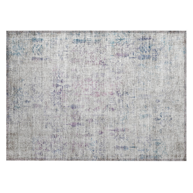 Ivory Floral Synthetic Washable Non-Slip Rectangular Rug 30" x 20"