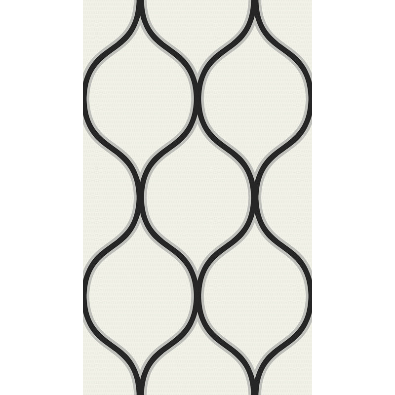 Papier peint non tissé Seabrook Designs Roppongi, Onyx / argent métallique
