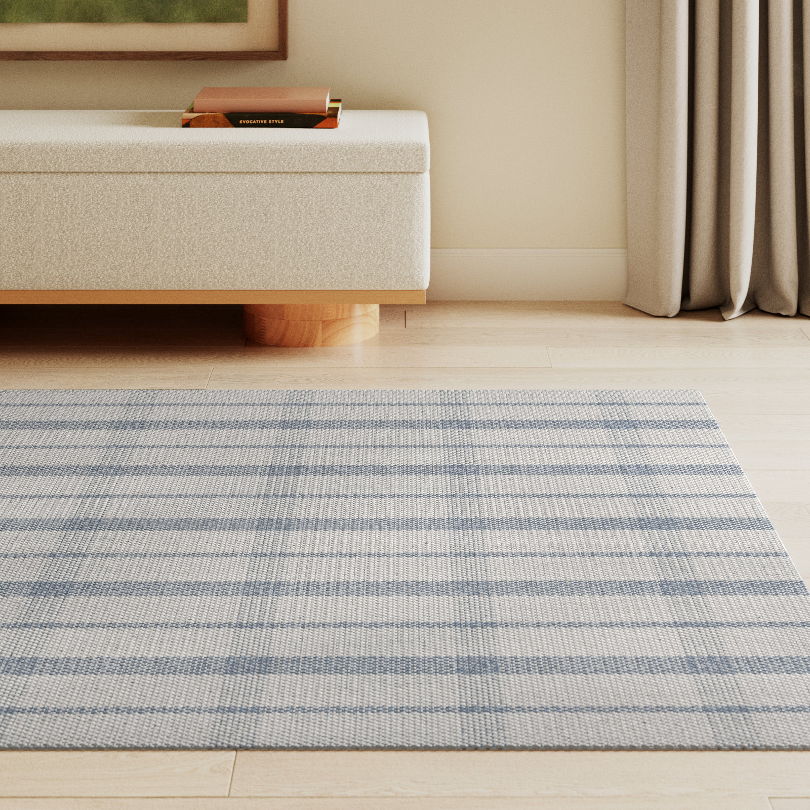Louisa Hand-Woven Plaid Rug, Rectangle 5' x 7'6"