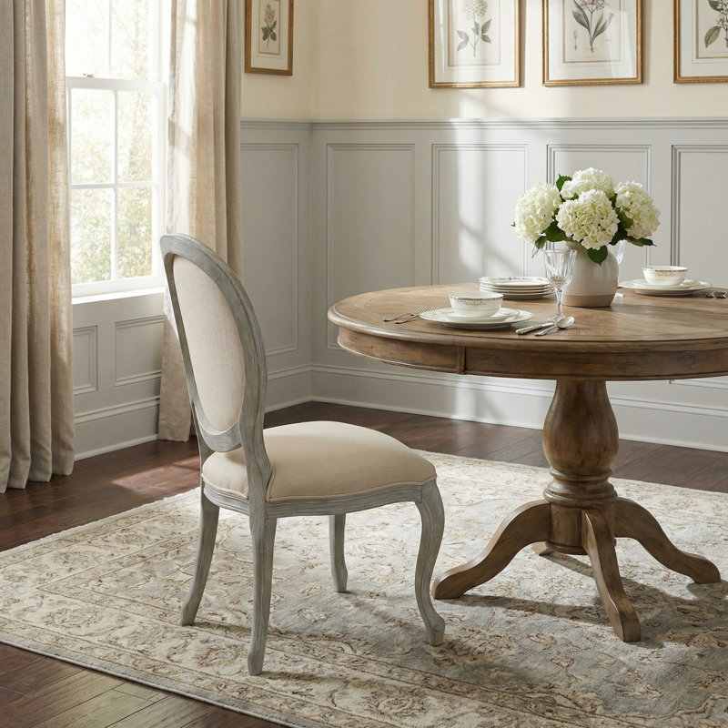 Frady 21.5'' H Linen Upholstered Side Chair, Beachstone
