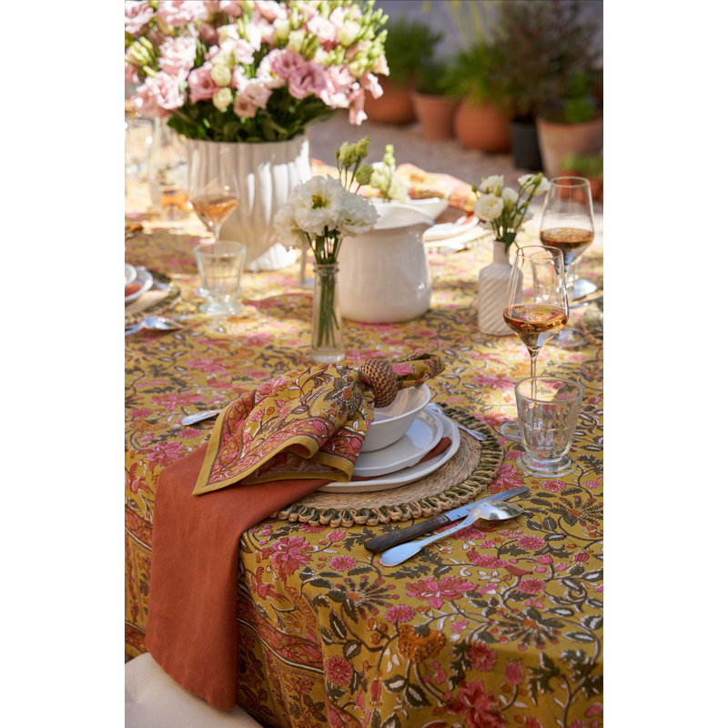 Damaris Napkins - Pink/Mustard - 20" x 20" - Set of 4