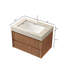 Meuble-lavabo moderne de 30 po avec lavabo, armoire de rangement en contreplaqué rayé suspendu, armoire de salle de bain à poser marbrée préinstallée