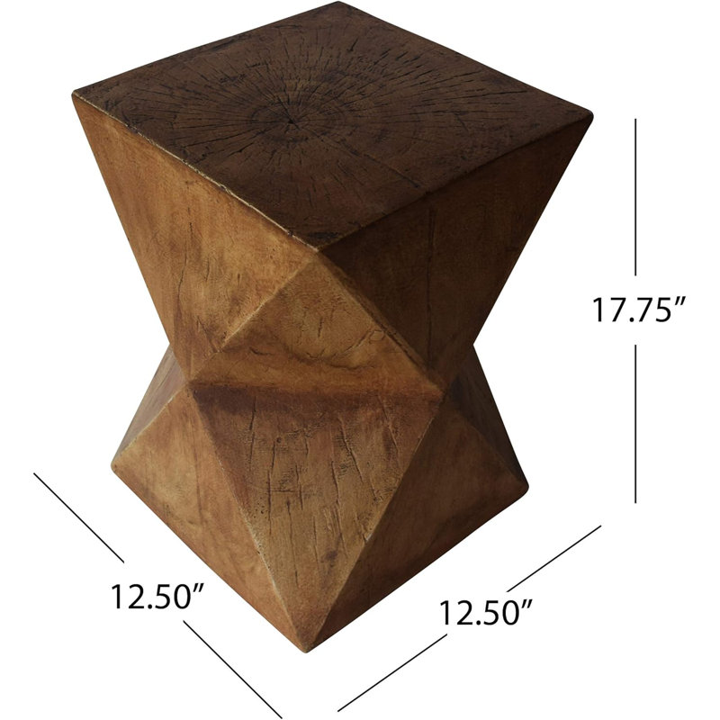 Handcrafted Lightweight Concrete Accent Table With Modern Hourglass Design
