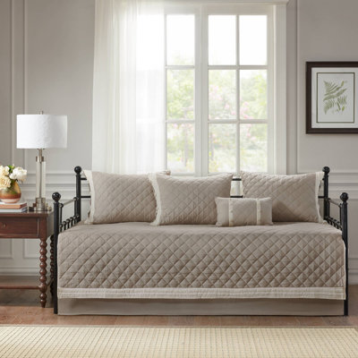 Breanna Khaki Pieced 100% Cotton 6-Piece Daybed Cover Set