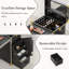 Manicure Trolley with Table, Black Foldable Traveling Nail Desk w/Storage, Worktable and Mirror
