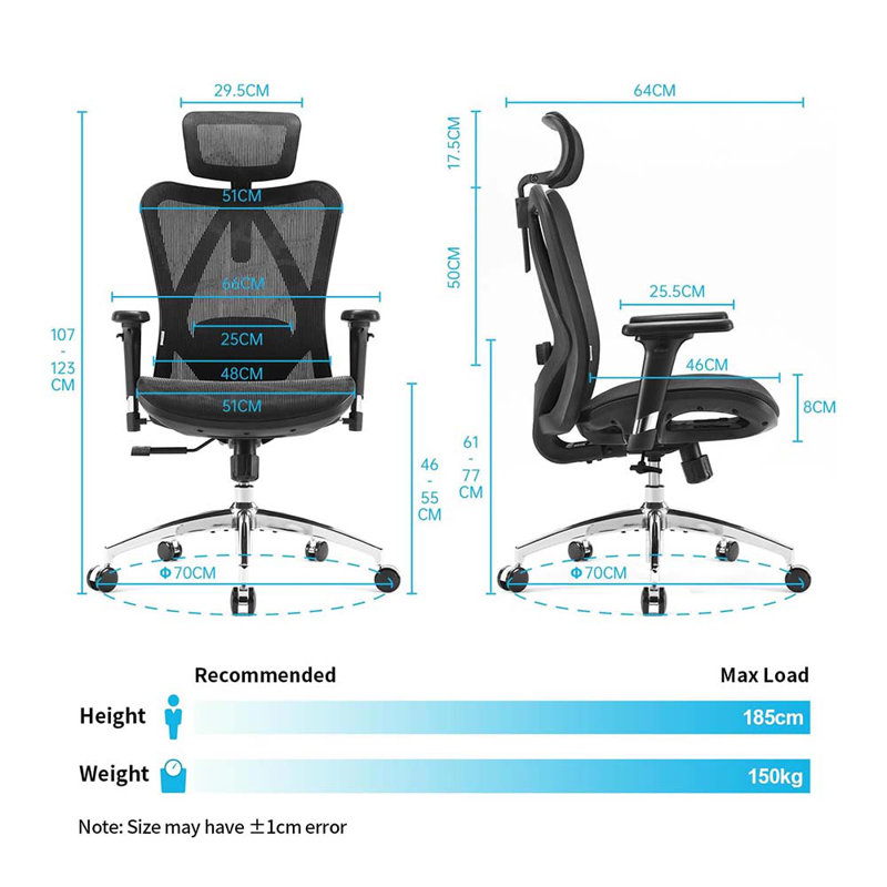 Ergonomic Game Chairs With 3 Way Armrests Lumbar Support And Adjustable Headrest High Back With Tilt Function (Black)