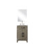 Meuble-lavabo en chêne gris 51 cm L x 46 cm P, comptoir en acrylique, robinetterie, miroir de 46 cm inclus.