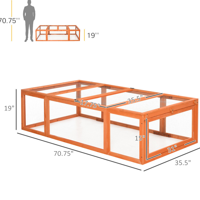 Grande cage en bois massif avec circulation d'air et système de verrouillage