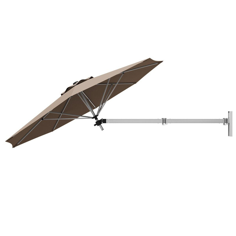 Aiyona 247cm Wall Mount Parasol, Brown