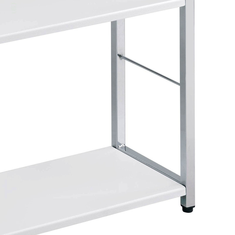 4-Tier Rectangular Bookshelf, Silver