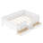 Queen Kids Floor Bed with Stairs, Rails and Slats,Queen Size Montessori Floor Bed with Bookshelf and 2 Storage Drawers,Easy Assemble Montessori Beds Frame,White-925689980