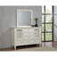 Commode spacieuse à 11 tiroirs avec miroir et détails en verre
