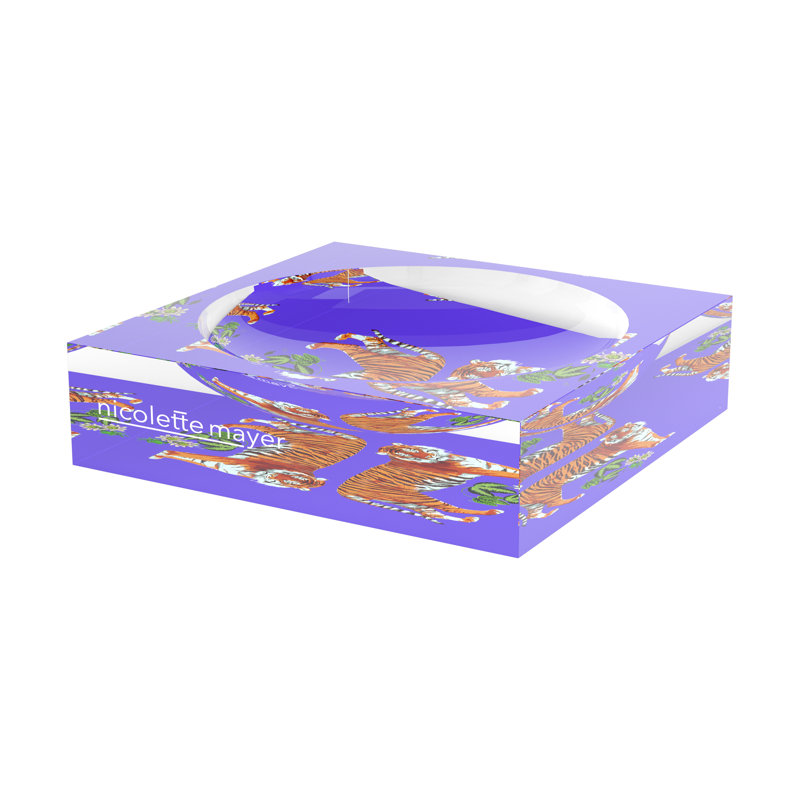 Square Animal Print Decorative Tray, 8"W x 8"D x 2"H, Festive
