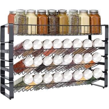 Prep & Savour Wall Spice Jar & Rack Set with Adjustable Racks