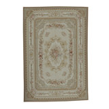 Hand-Knotted High-Quality Ivory and Light Blue Area Rug
