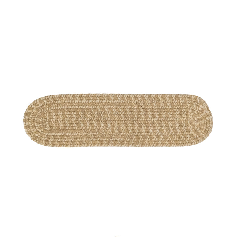 Tapis d'escalier tissé Aimah, Beige