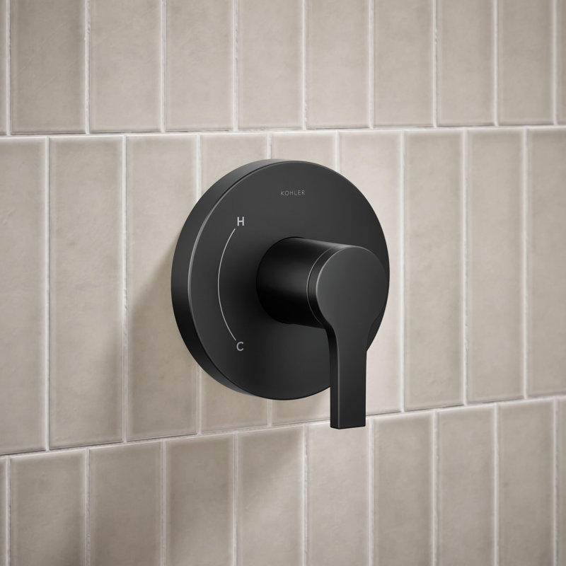 Ensemble de garniture de douche Elate Rite-Temp, 1,75 gal / min, Noir mat
