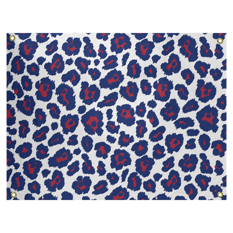 Tapisserie en polyester New York, H 59 po x l 80 po, Blanc / Bleu / Rouge