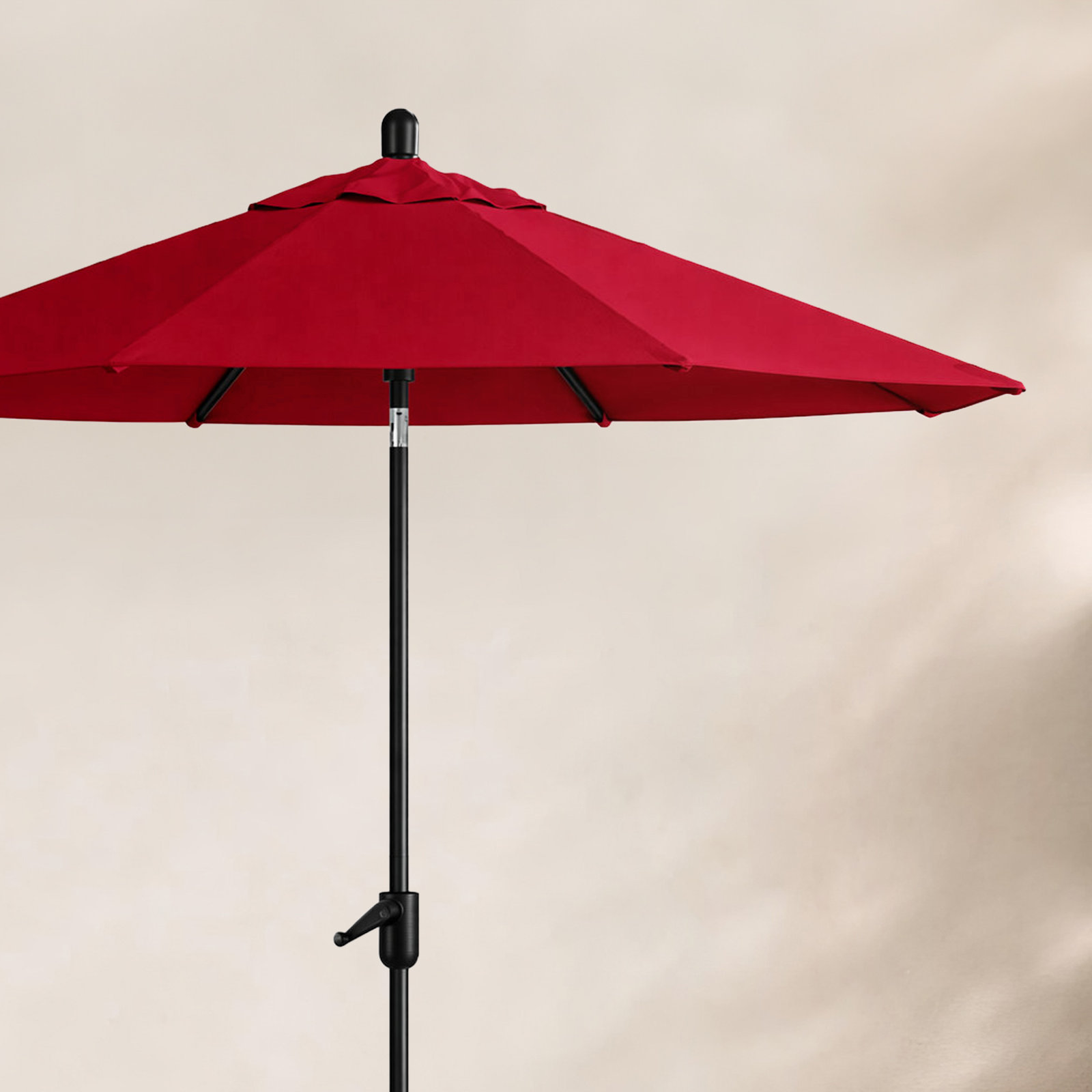 Natalie 8.7' Sunbrella® Market Umbrella, Starring Gray, Canvas Jockey Red Sunbrella® Canvas