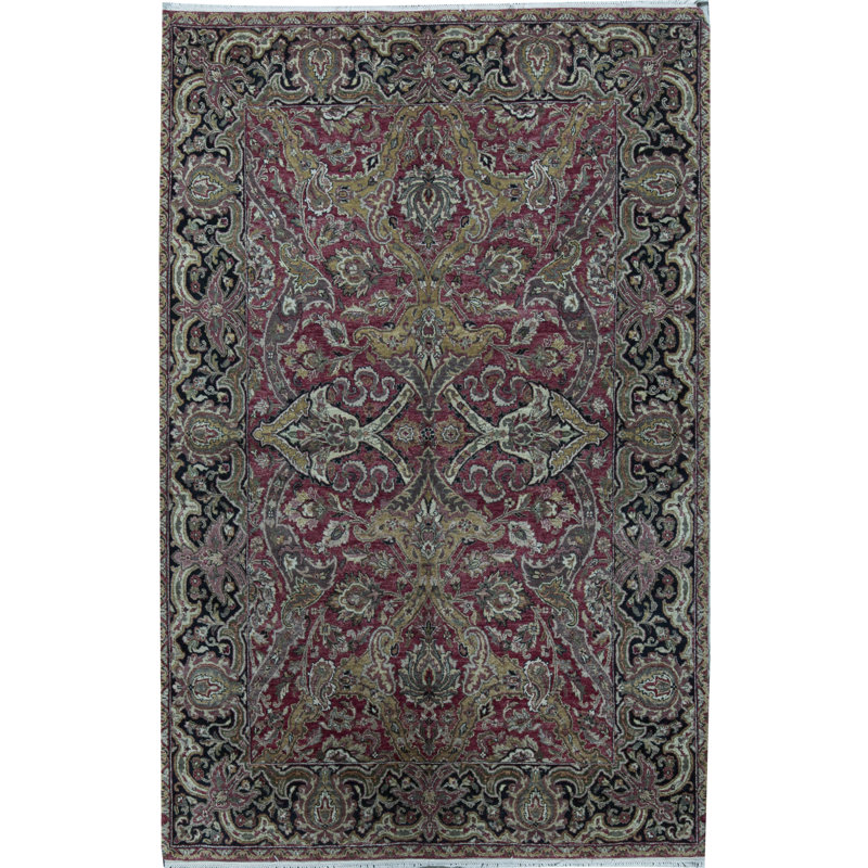 Suruchi Wool Oriental Area Rug in Purple/Black