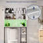 Armoire de rangement au-dessus de la toilette avec DEL, dispositif anti-basculement, blanc