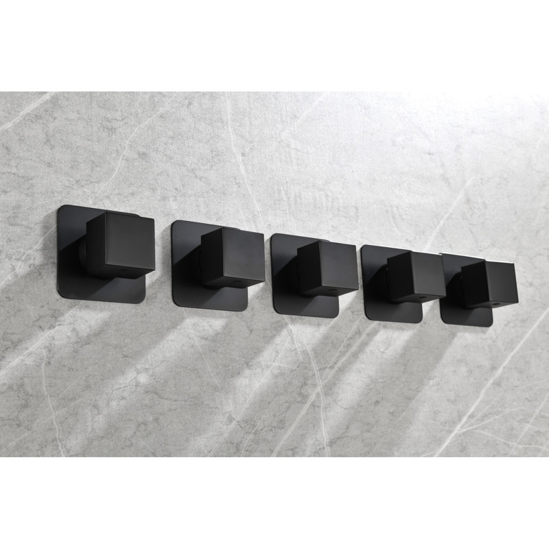 Régulateur de volume de douche Master - Valve en métal coulé 3/4 po, noir mat, poignée en laiton réglable, corrosion et rouille, l H 3,45 po x P 2,25 po, soupape en métal 4,81 lb