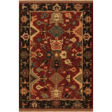 Discovery Flatweave Wool Area Rug in Red/Green/Cream/Dark Gray
