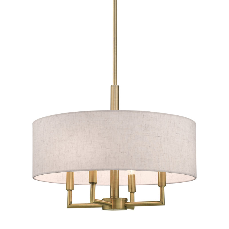 Flaire 4-Light Chandelier, Laiton antique