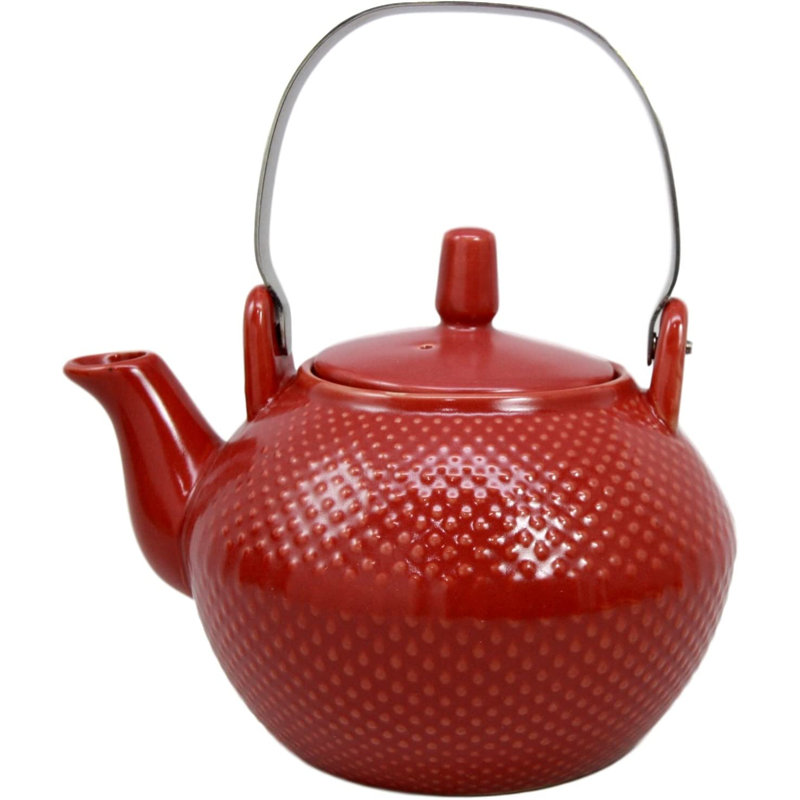 28 oz Théière en céramique, Rouge
