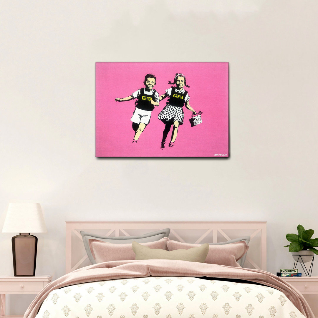 Leinwandbild Jack and Jill, Children of the Police, Pink von Banksy