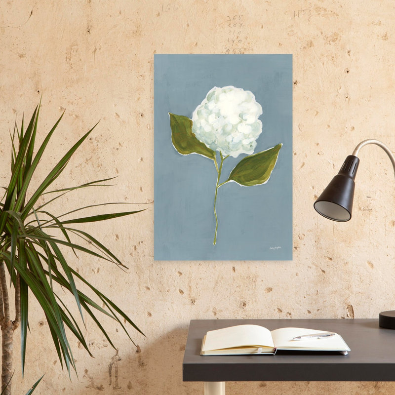 Art contemporain fleur d'hortensia contemporaine, H 24 po x l 16 po