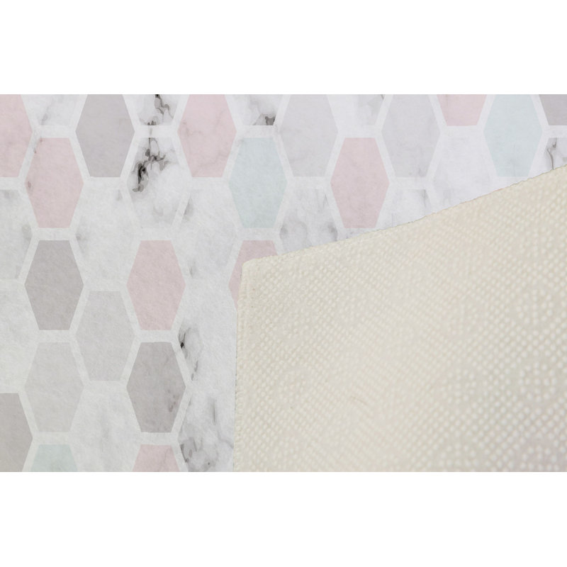 Soft Hall Carpet 2.6 x 4.9 Feet | 100% Polyester, 0.04 in Pile Height | Antibacterial, Non-Slip Underside | Woven with 3D Digital Printing | Machine Washable | Durable & Stylish for Entryways & Living Rooms