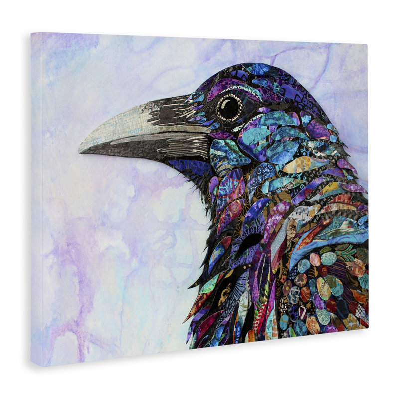 Stay Stay Curious Crow, conception par Lisa Morales, 16" H x 20" W