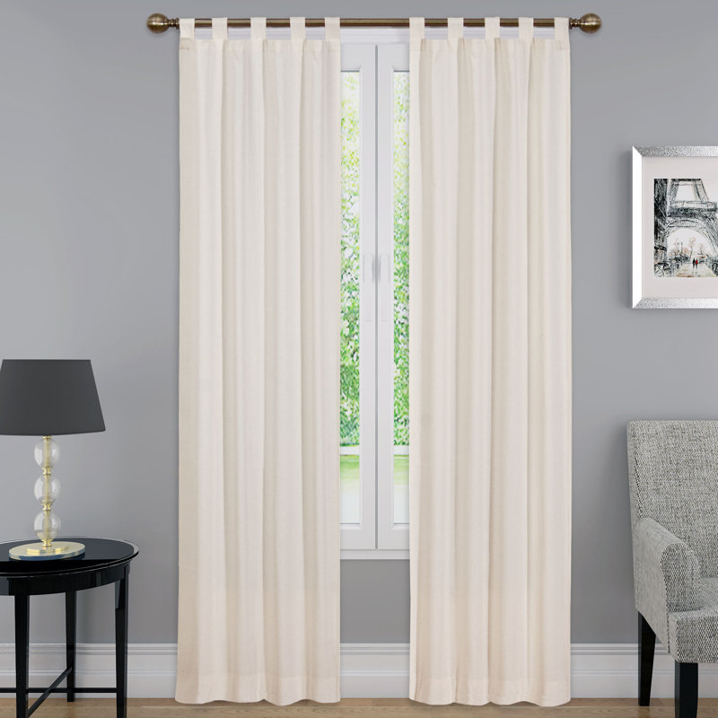 Barretti Sheer Curtain Pair, Natural, 30" W x 63" L