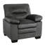 Chaise rembourrée en tissu gris foncé pour salon moderne - assise confortable de 25 po de hauteur, avec accoudoirs texturés