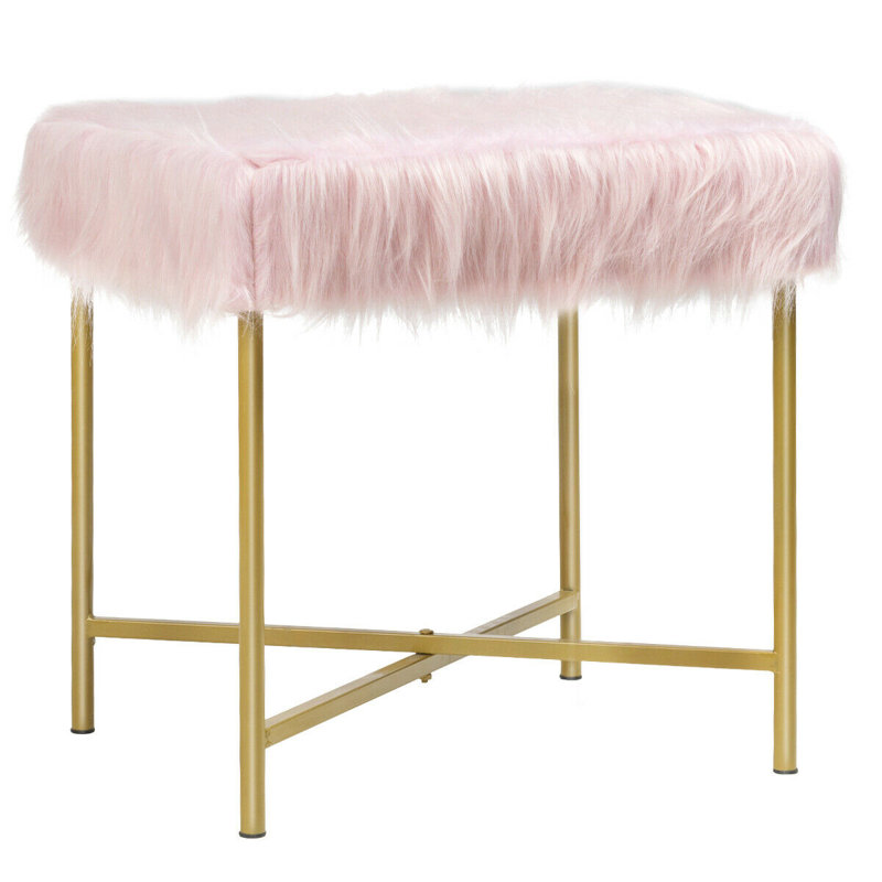 Tabouret en métal Sawin, Rose