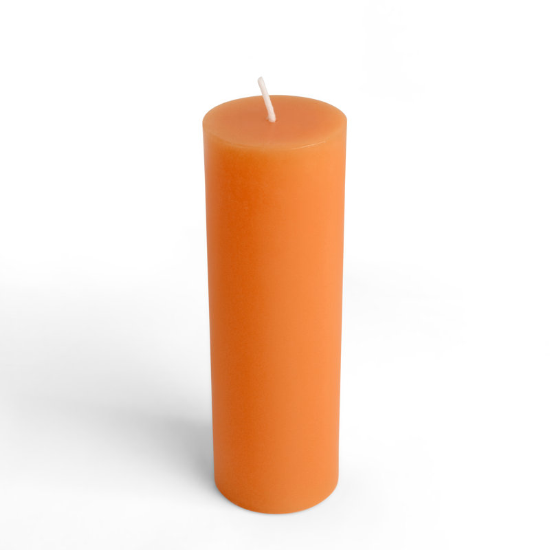 Bougie pilier orange 6 pouces, 24, Orangé, H 6 po x l 2 po x P 2 po