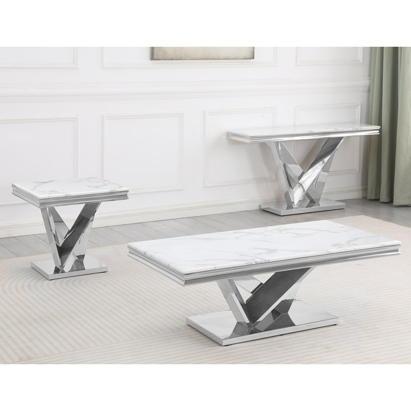 Swind End Table, Silver