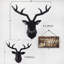 Tête de cerf, décoration murale géométrique, bois de cerf noir, sculpture murale, fausse taxidermie, tête d'animal mural 19 x 17 pouces
