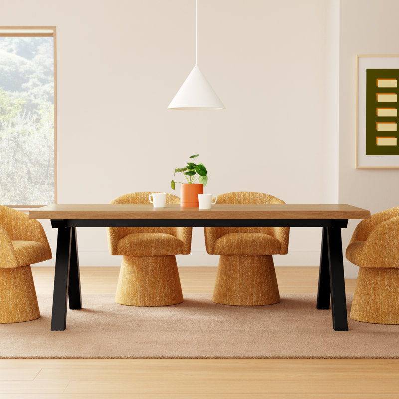 Sten 83" Wood Farmhouse Dining Table