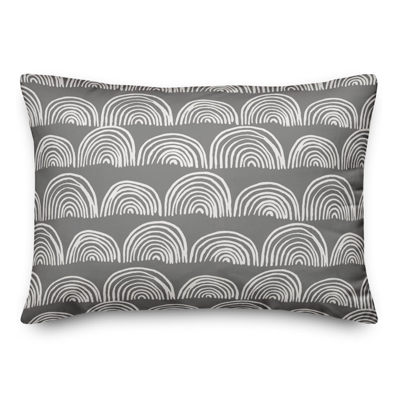 Housse et insert de coussin rectangulaire semi-circulaire pour l'extérieur 19, gris