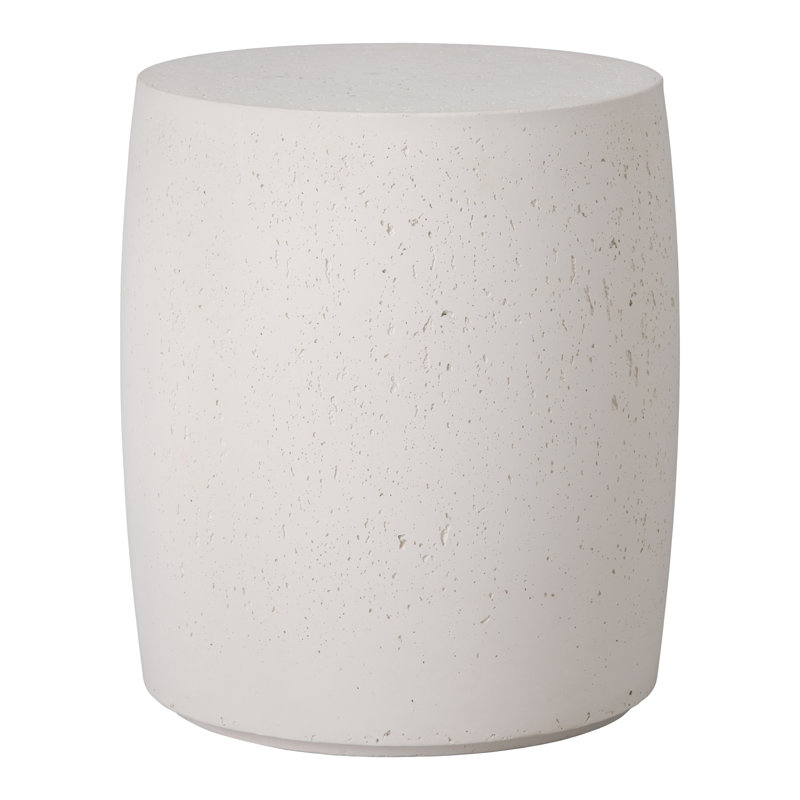 Tabouret de jardin rond en craie blanche 18 po Drum