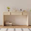 Console moderne avec 2 tiroirs de rangement, table d'entrée cannelée à silhouette arrondie-1093680237